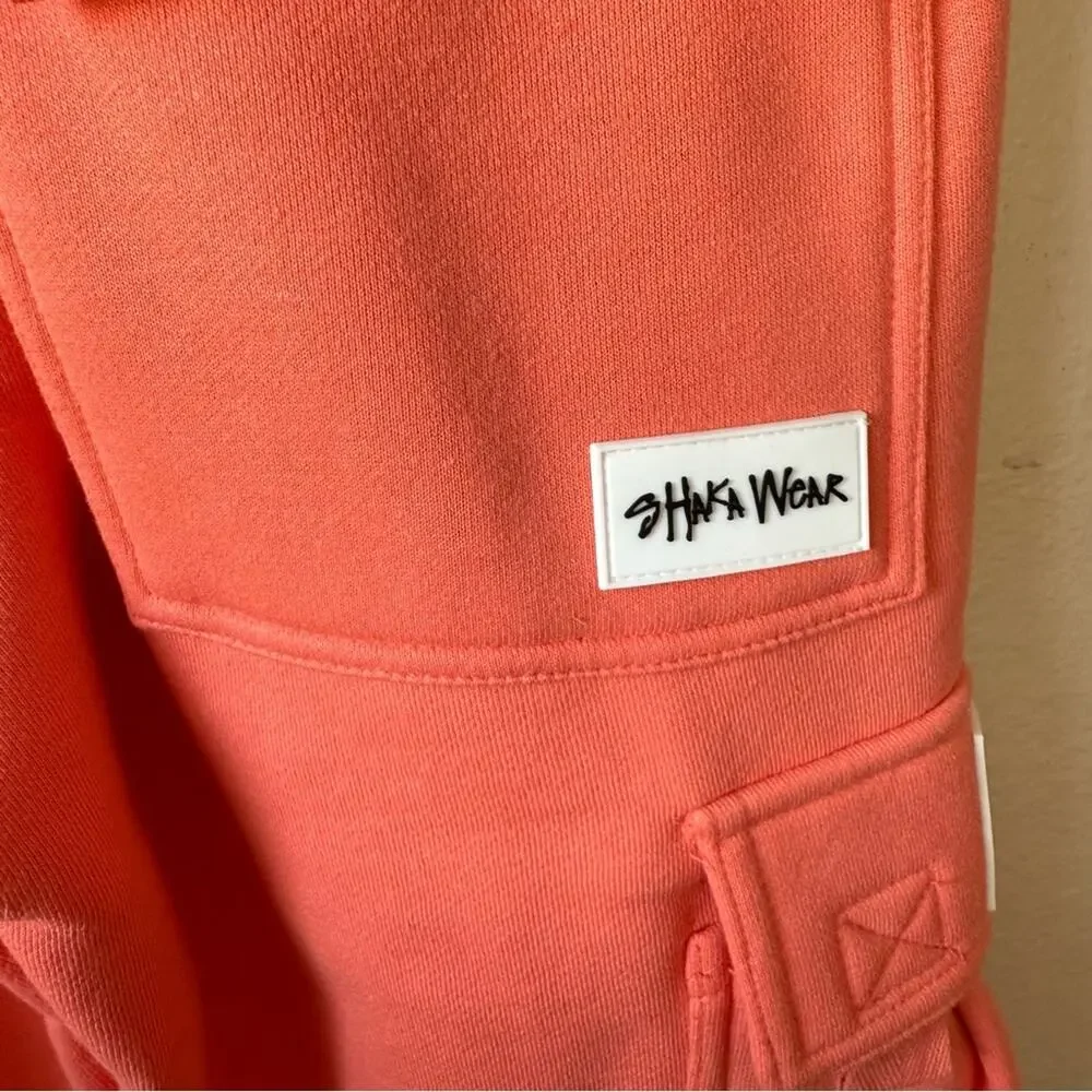 Shaka Wear NWT Peach Fleece Cargo Sweats Size Small